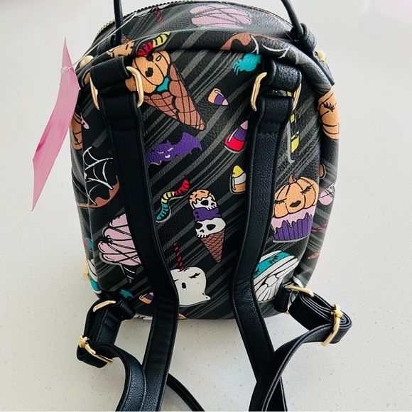 Betsey Johnson Halloween Vampire Puppy Black Print Mini Backpack NWT - Picture 7 of 14